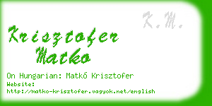 krisztofer matko business card